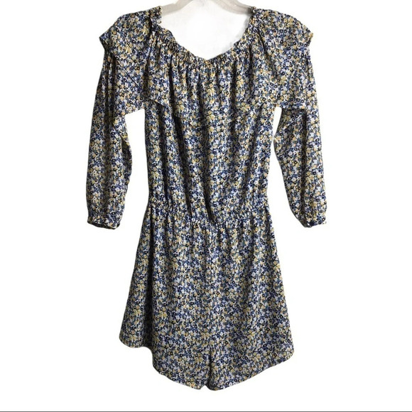 💰Michael Kors Floral Romper With Elastic Boat Neck - Picture 4 of 6